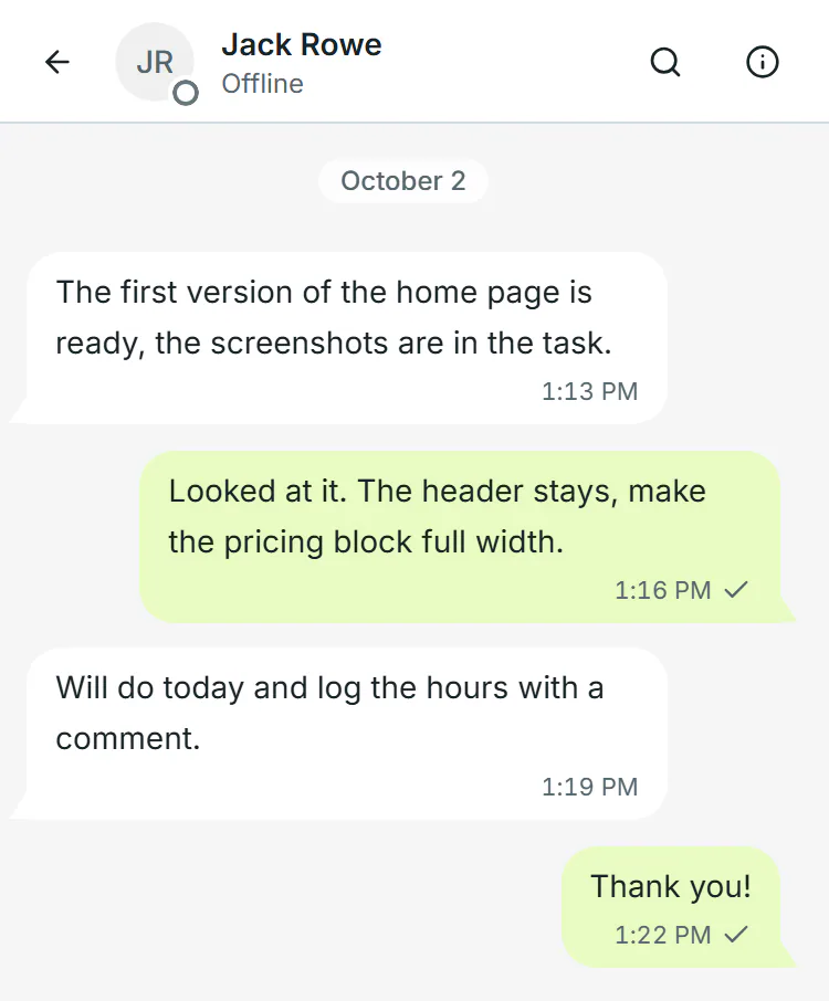 A Customer talking to a Specialist